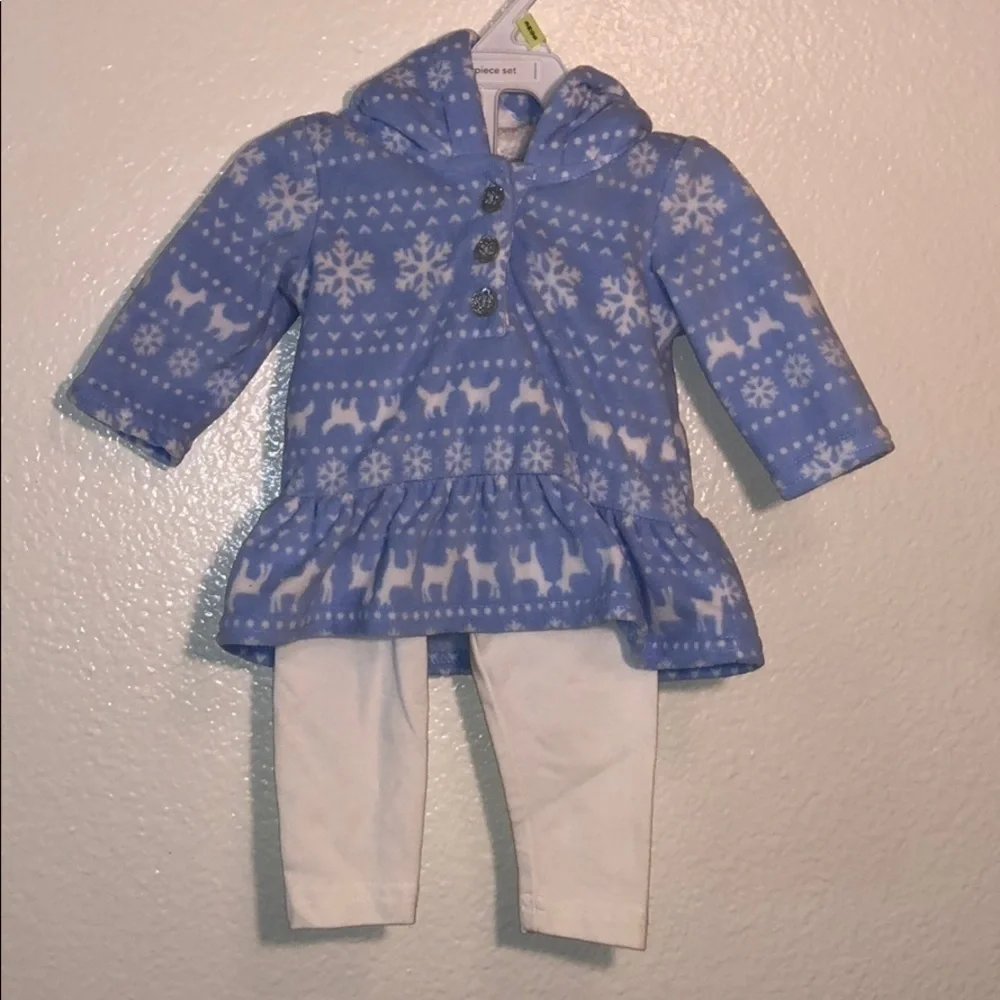 2-Piece Girls Fleece Top And Leggings Set